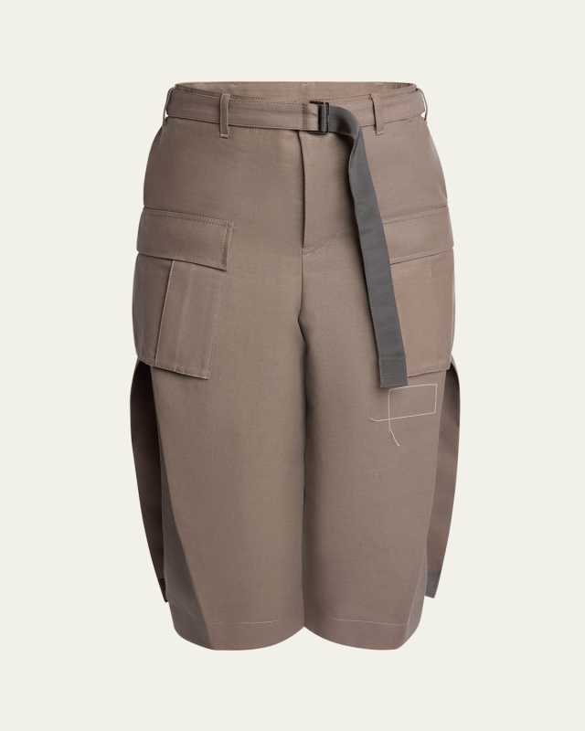 Pleated Cargo Belted Midi Skirt